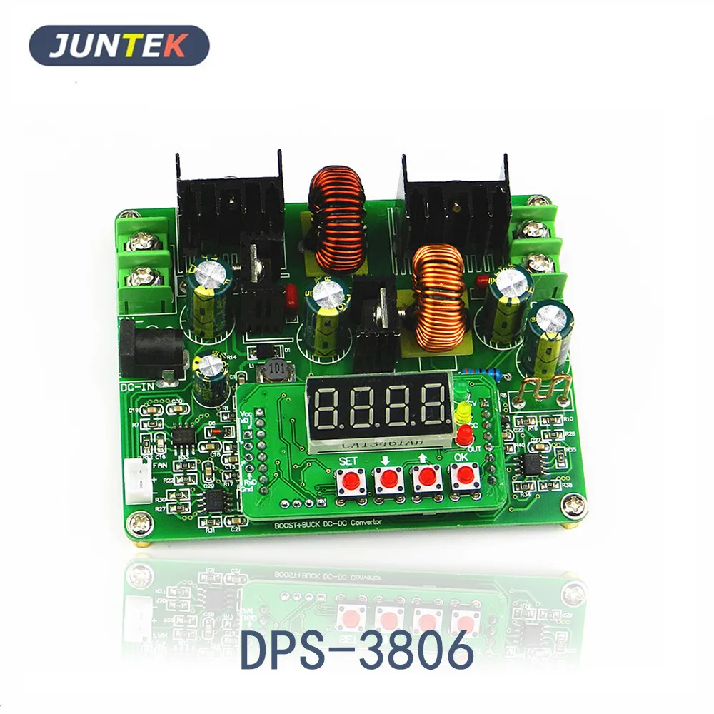 JUNTEK DPS-3806 voltage regulator constant current digital control  dc buck-boost power supply module LED driver 0-38V 0-6A