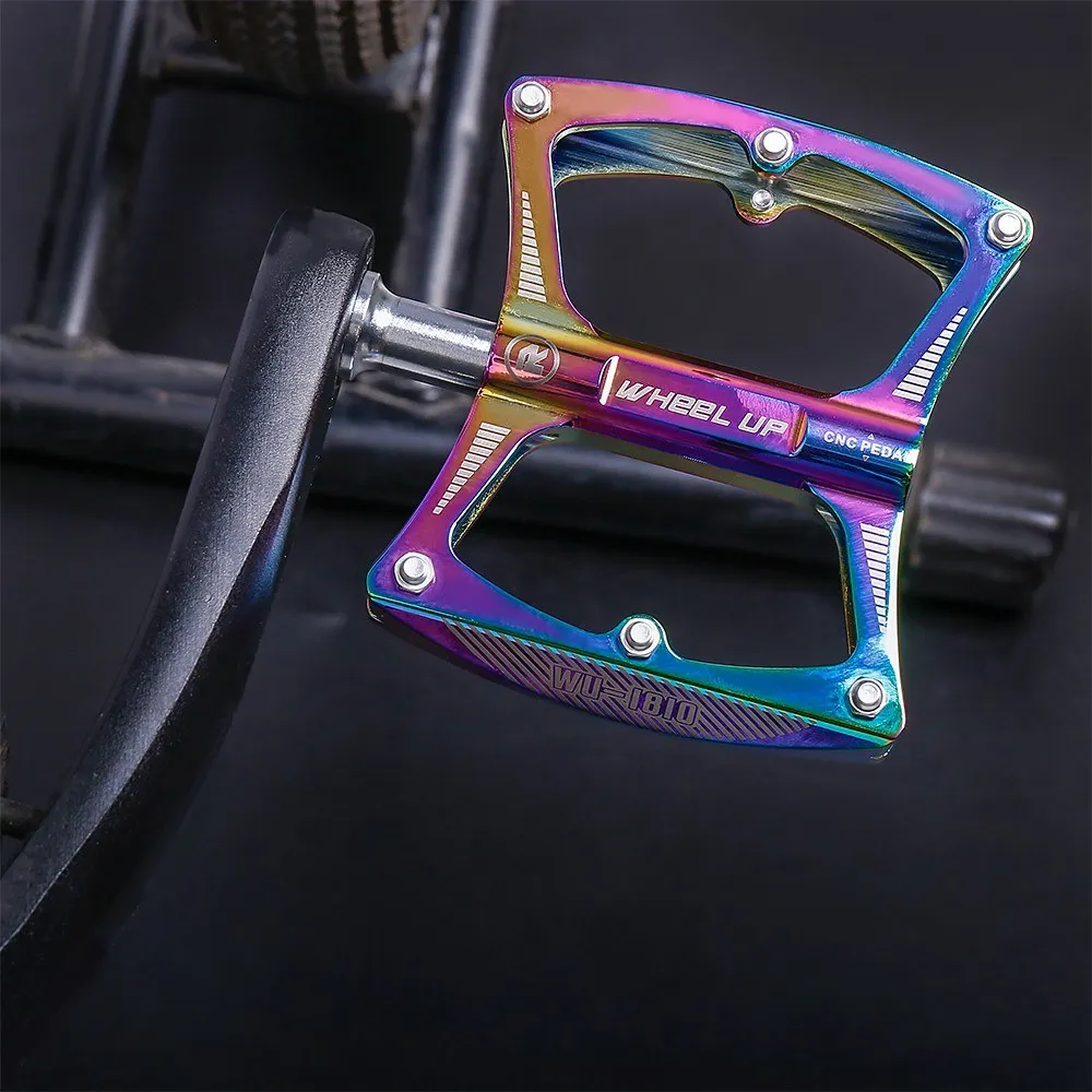 

WHEEL UP Electroplated Colorful Bicycle Pedal Aluminum Alloy MTB Road Bike Pedals Lightweight Cycling Pedal K340