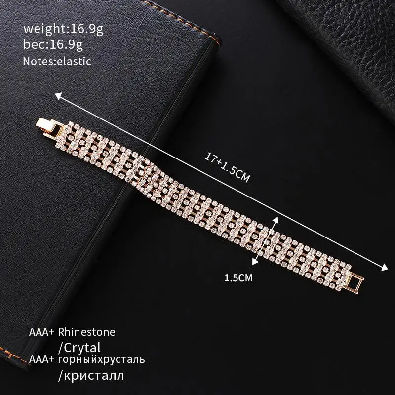 YFJEWE Rhinestone bracelet for Women Simple five Layer Crystal Student Boudoir Bracelet Jewelry for gift B304