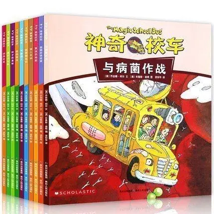 10 Books The Magic School Bus Animation Version Child Kids Education Adventure Science Stories Chinese Picture Book Age 4 up