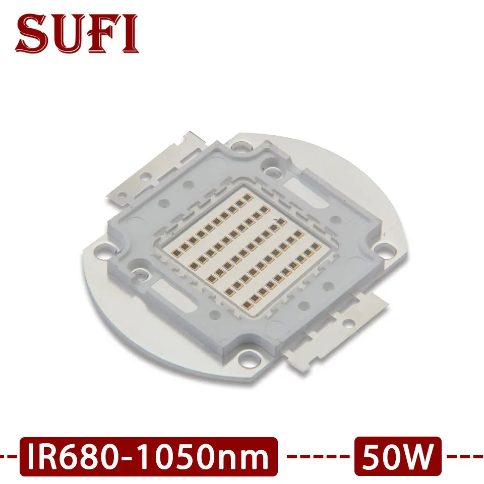 IR High Power LED Chips 680NM 850NM 980NM 1050NM 50W Emitter Diode COB integrated Matrix Light Beads For Night Vision Camera