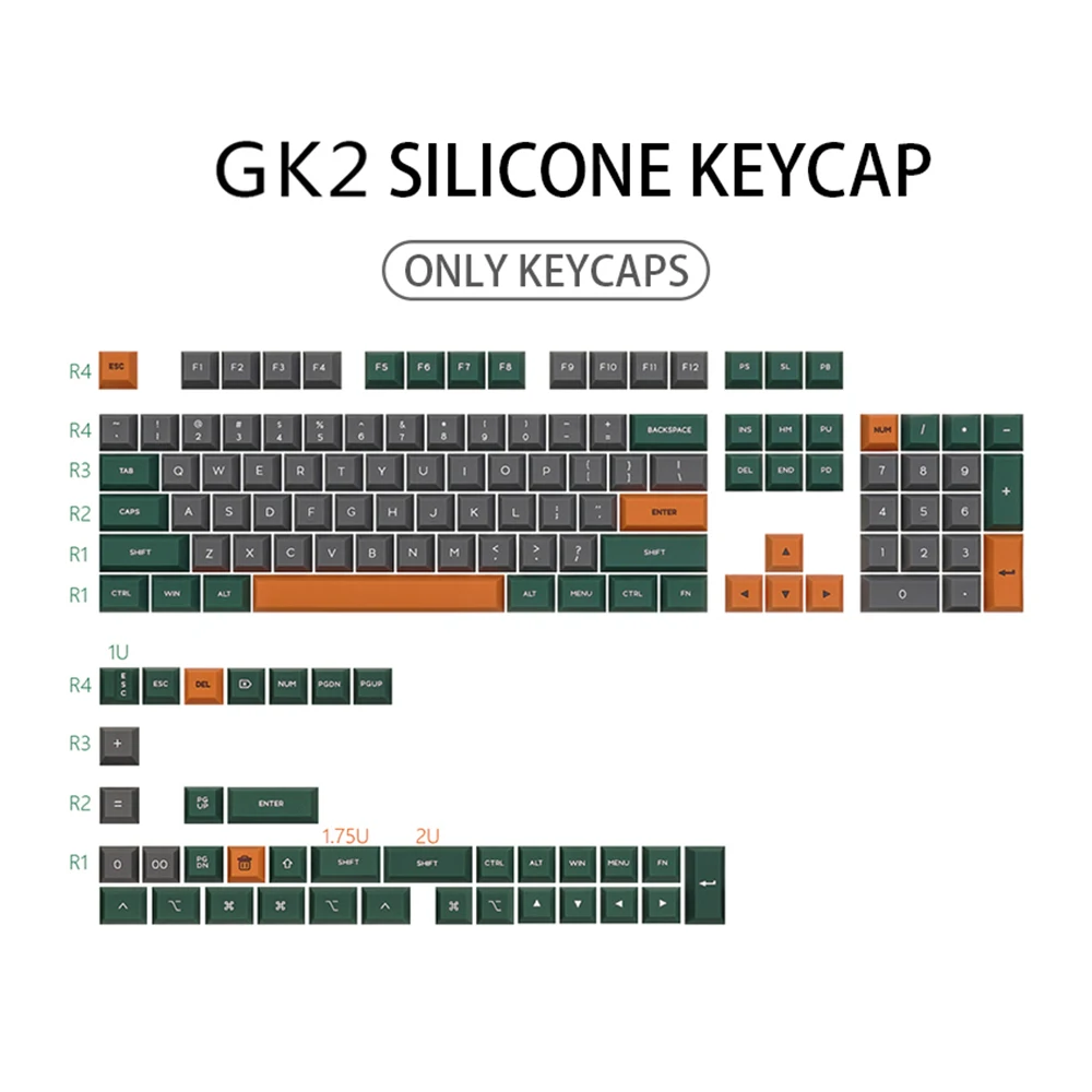 

140 Keys/set Rubber Keycaps GK2 Profile For MX Switch GK61 GK64 68 84 87 96 108 Keyboard Dye Sublimation Key Cap