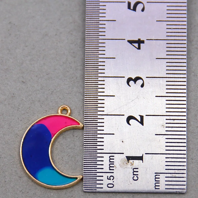 50pcs 22*17mm Cute Mini Point drill Moon   Pendants Earrings Bracelet Accessories DIY Charms For Accessories