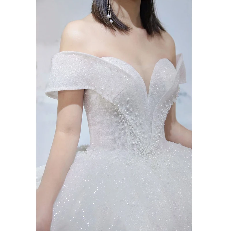 Robe De mariée à épaules dénudées, taille haute, pour femme enceinte, Simple, papillon, robe De bal, nouvelle collection 2021