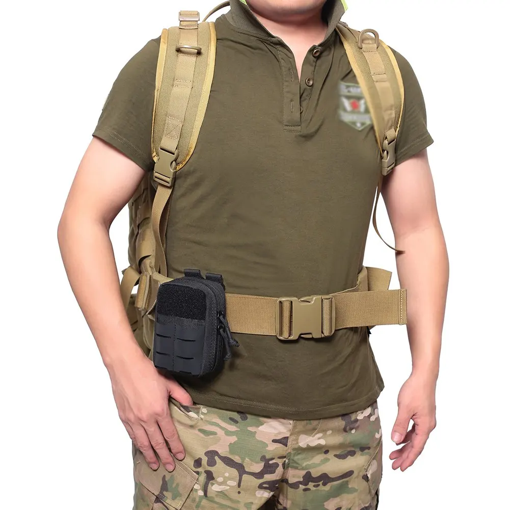 Tactical Molle Pouch Belt Waist Pack Bag Small Pocket Military Waist Pack Running Pouch Outdoor Travel Camping Pocket Bag