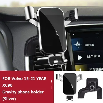 Metallic Car Phone Holder Air Vent Mount Clip Clamp Car Phone Holder for Volvo XC60 XC40 XC90  Accessories 2015 to 2021 year