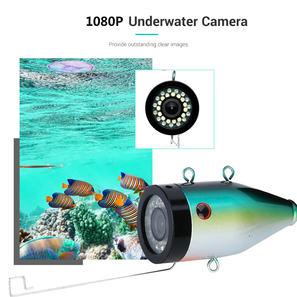 15M/30M Underwater Video Fishing Camera Fish Finder 1080P Cam Double Lamp For ICE/SEA Fishing