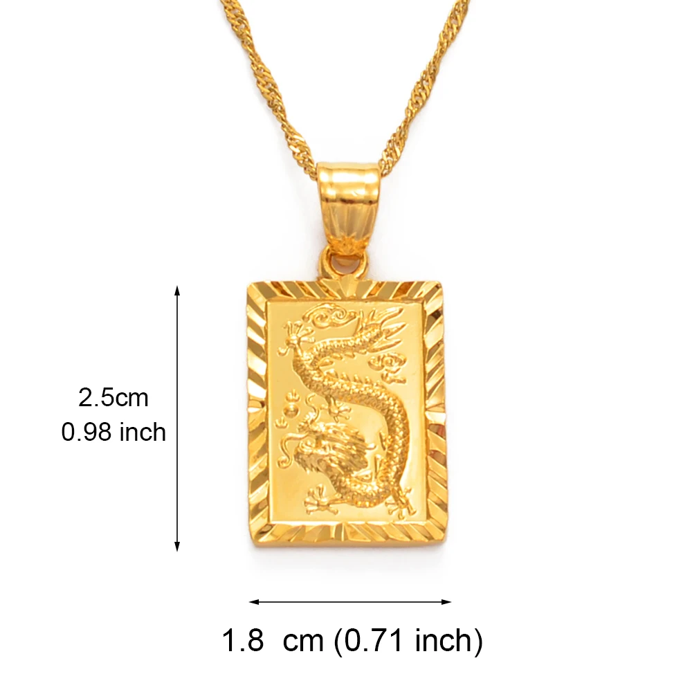 Anniyo Auspicious Dragon Pendant Necklace for Women Girls Jewelry Chinese\