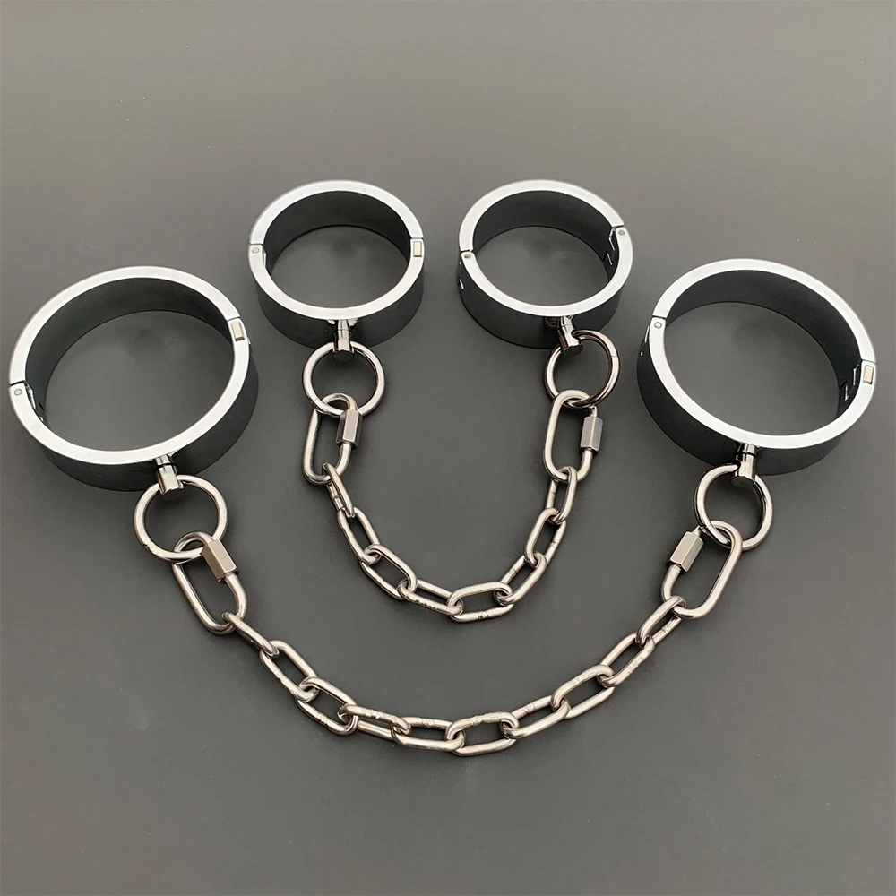 New Metal Bondage Handcuffs Adult Sex Products Slave Games Hand Restraint Fetish Role Playing Sex Toys For Couple SM Ankle Cuffs