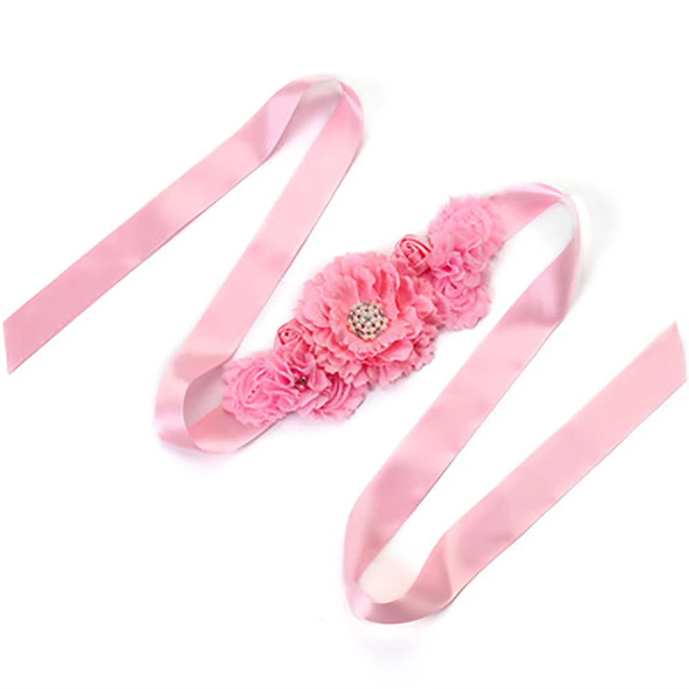 

Girl Bride Decoration Girdle Pregnant Photography Props Dress Accessories Flower Crystal Waistband