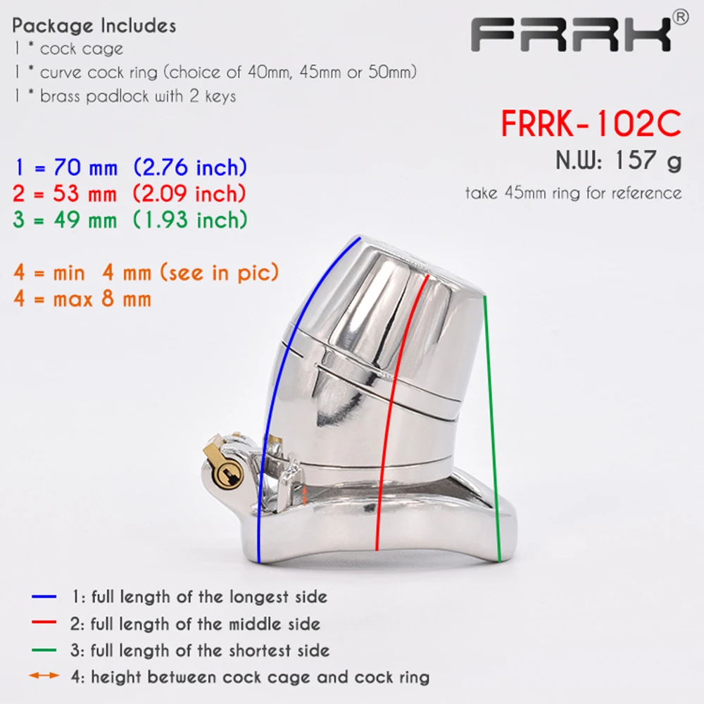 FRRK Chastity Cage with Catheter BDSM Sex Toys for Men Steel Male Bondage Device Urethral Tube Sadism Restraint Penis Ring