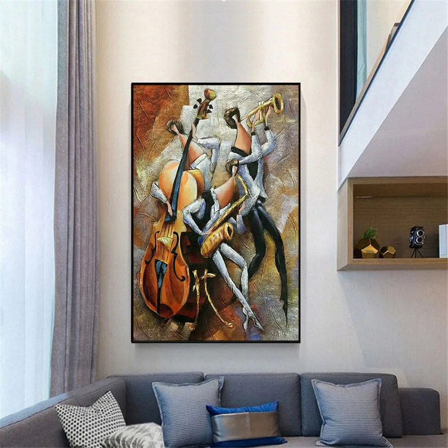 handmade oil painting on canvas modern 100% Best Art violin and Lucy oil painting original directly from art Living Room Wall