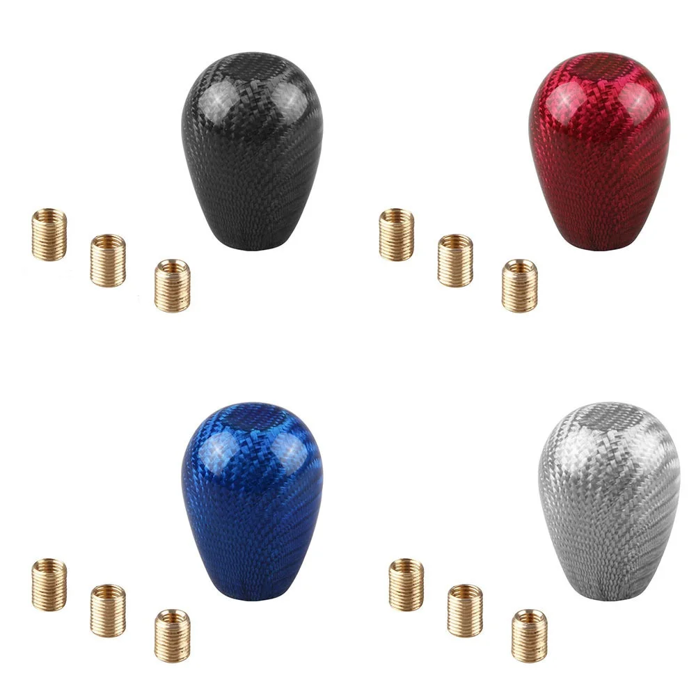 

Универсальная автомобильная серебристая алюминиевая ручка переключения передач из углеродного волокна, ручка переключения передач, рычаг переключения передач, ручки головного шара MT AT