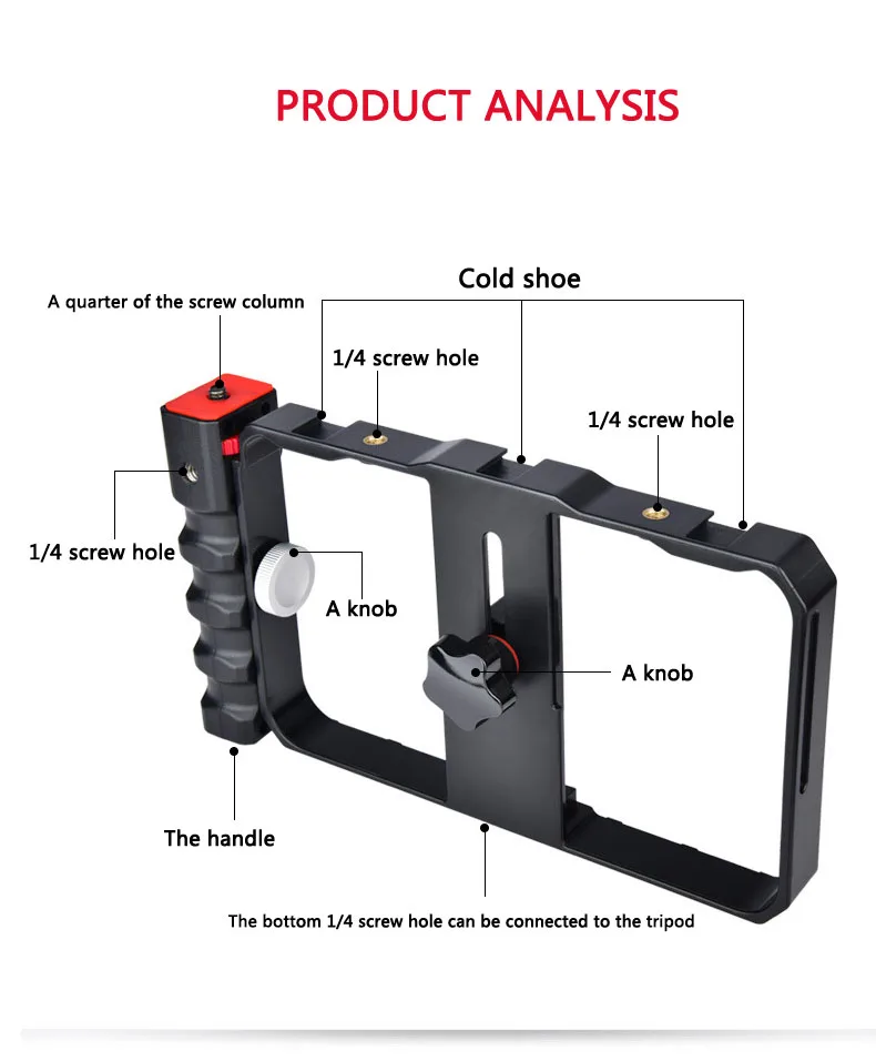 Mcoplus Phone Handheld Stabilizer For Camera Smartphone mobile phone iphone iPhone XS XR X 8Plus 8 7 6S Samsung S9 S8 S7