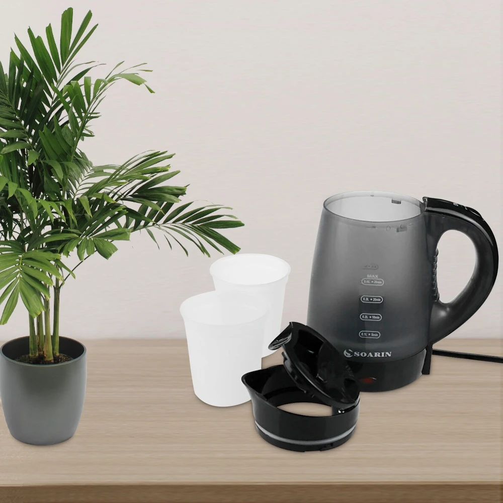 0.4l mini chaleira elétrica bule pp plástico portátil viagem 600 w pequena potência dormitório estudante chaleira elétrica