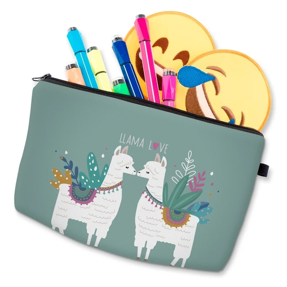Deanfun Waterproof Makeup Bag Printing Llama Love Cosmetic Bags Travel Cosmetic Pouchs Organizer Storage Dropshipping 51434