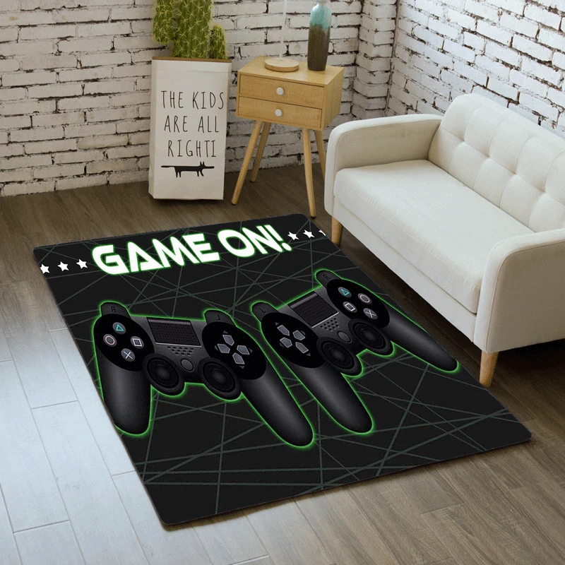 

Child Room Play Rug Cartoon Gamer Controller pattern Carpets for Living Room Bedroom Area Rugs 3D Anime Print Kid Game Floor Mat