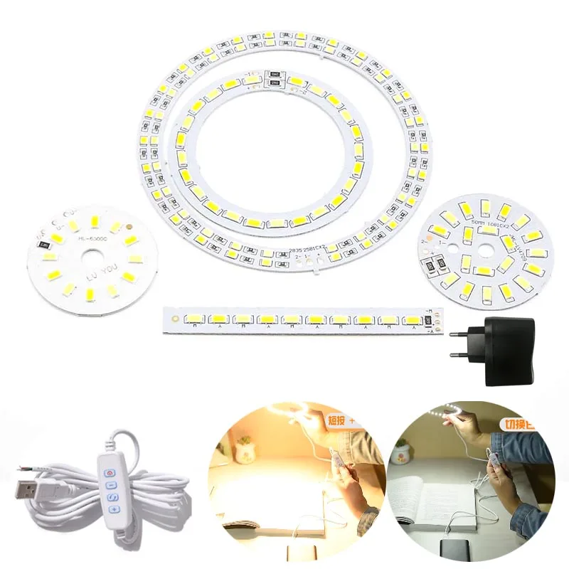 DC 5V Dimmable LED Light Beads board chip 10W 30W Surface night Light Source SMD 5730 DIY Tricolor Adjustable Bulb White Warm