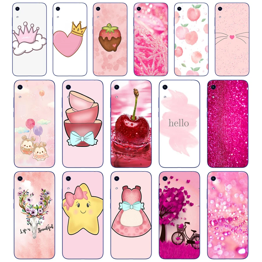 372FG Light pink girlish Soft Silicone Tpu Cover Case for Huawei Honor 8A 9A 8S 9S Pime 10i 20i Case