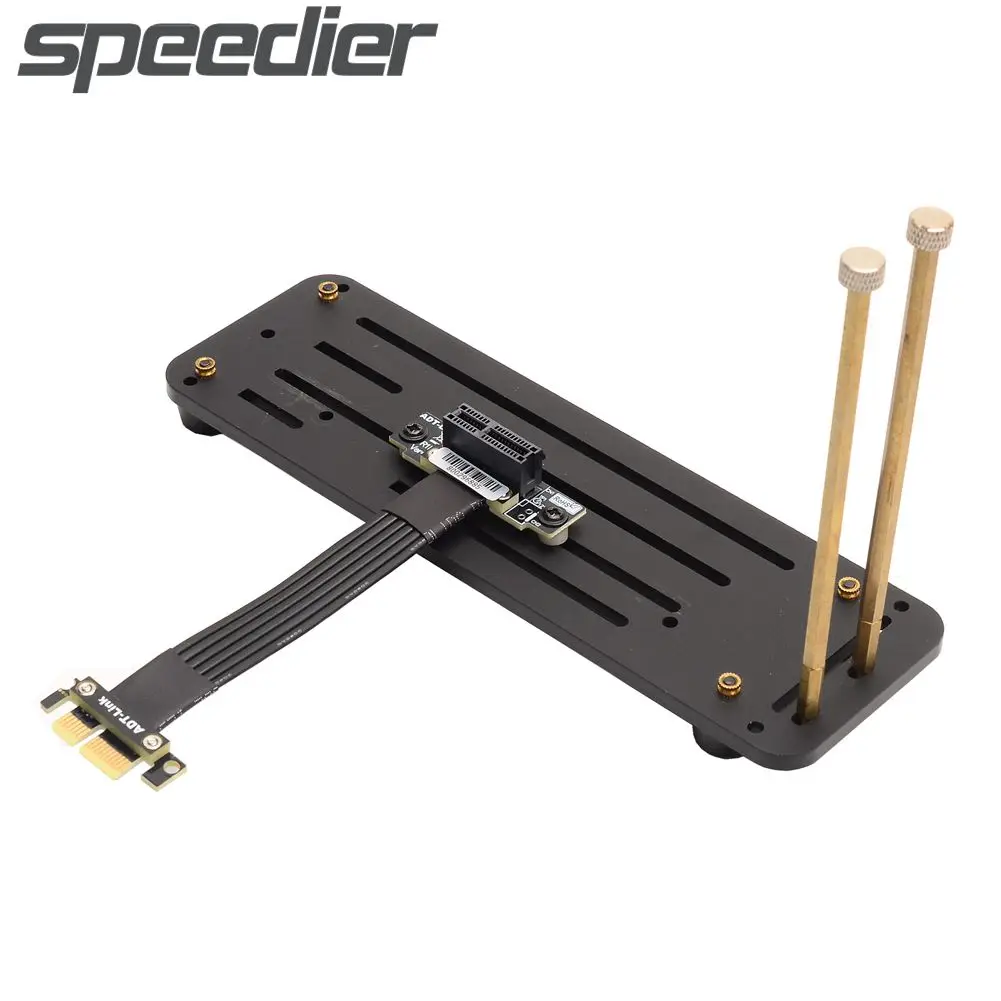 

Vertical Stand Holder Baseboard PCIe 1X Riser Card Ribbon Cable PCI-E 4.0 X1 To X1 Full Speed Graphics Extension Cable 90 Degree