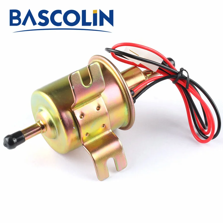 BASCOLIN Fuel Pump HEP-02A 12V Electric Petrol Pump HEP02A Low Pressure Bolt Fixing Wire Diesel Golden Gas Inline Motorcycle ATV