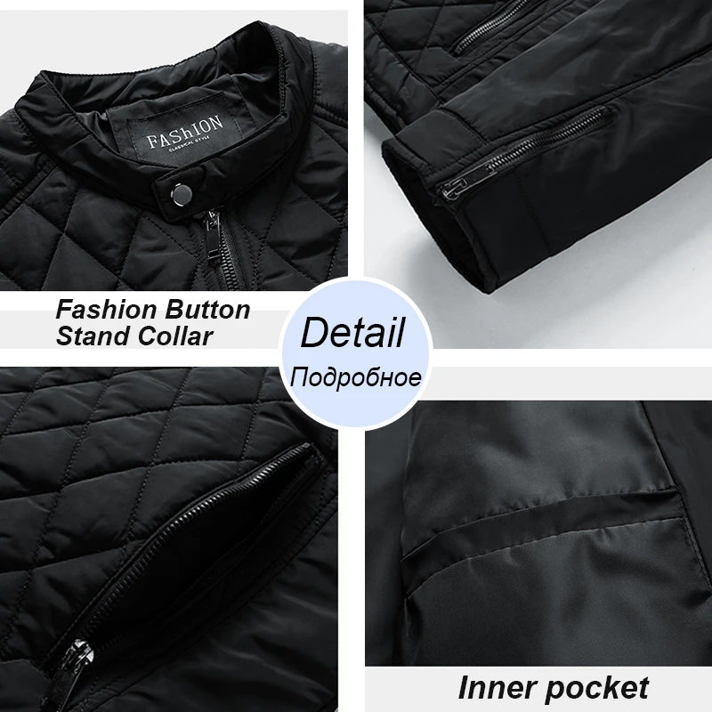 Men New Brand 2023 Fashion Casual Winter Warm Windbreaker Jacket Coat Parkas Men Autumn Outwear Slim Thick Motor Jackets Mens