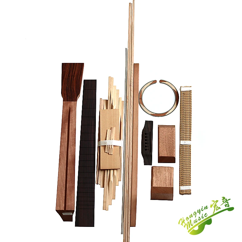 41 inch Dreadnought All single wooden guitar material accessories set khaya solid wood back side Spruce top board solid wood