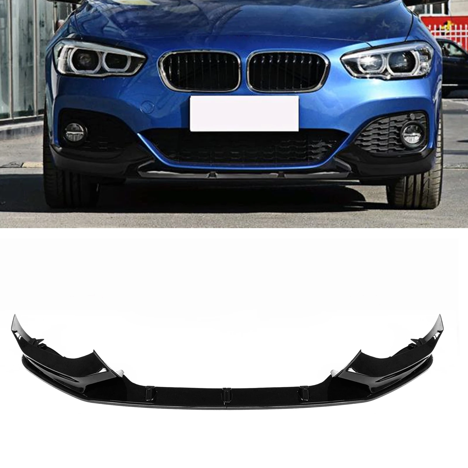 

Front Bumper Spoiler Lip For BMW F20 F21 2015-2020 M Sport Facelift 1-Series Hatchback Gloss Black/Carbon Fiber Look Splitter