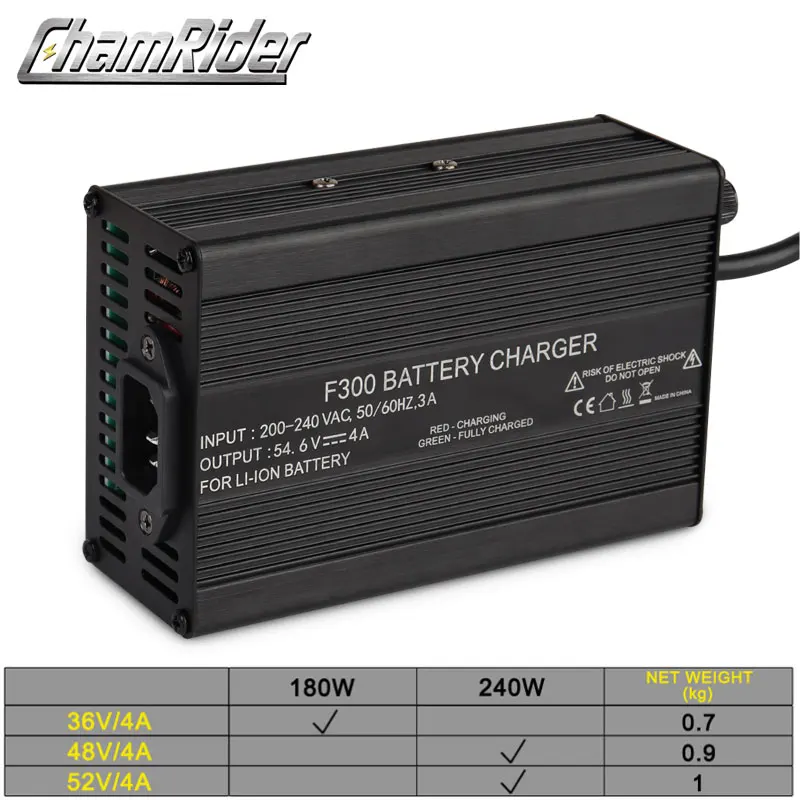 Lithium Battery Charger for Electric Bike, Li-ion Battery Pack, 36V, 48V, 52V, 4A, 42V, 54.6V, 58.8V, DC, XLR, RCA