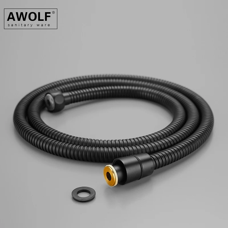 Imagem -06 - Awolf Latão Frio e Quente Matt Black Handheld wc Bidé Pulverizador Conjunto Praça Shattaf Higiênico Chuveiro Bidé Torneira Ap2241