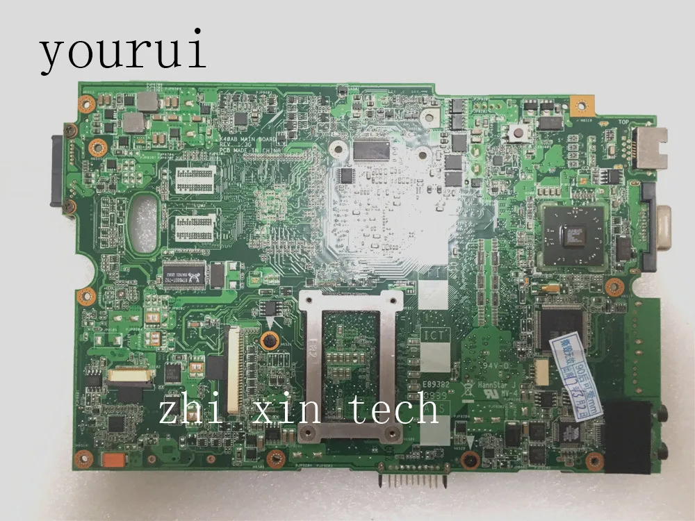 yourui For ASUS K40AB Laptop motherboard  REV 1.3 DDR3 Test ok 100% original