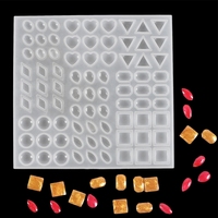 DIY Irregular Beads 3D Gem Diamond Mold Heart Square Oval Rhombus Triangle Shape Resin Silicone Mould Jewelry Casting Tool
