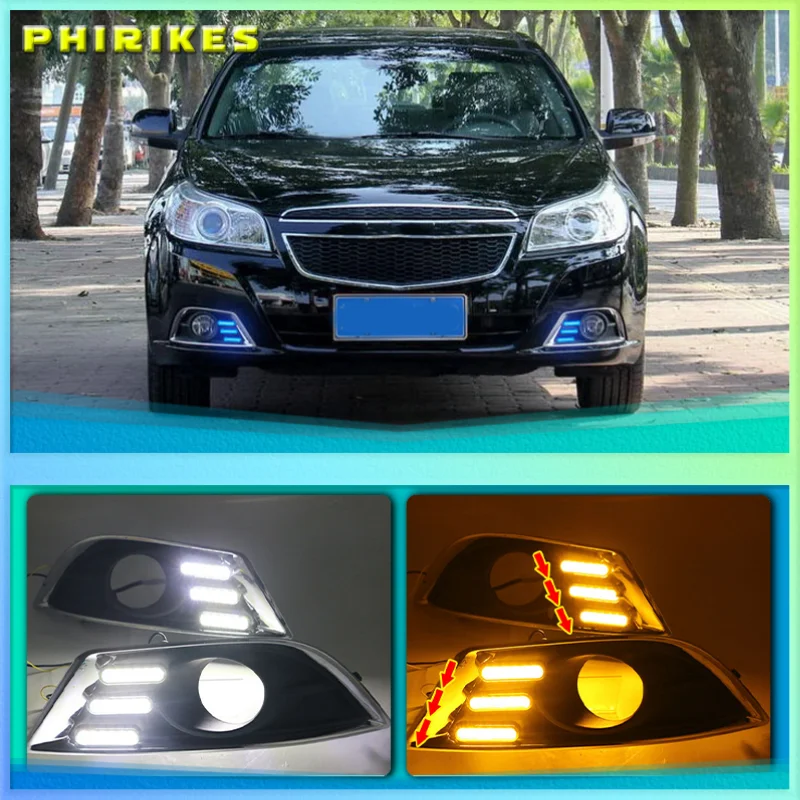 

2PCS White yellow blue LED Fog Lamps Daytime Running Light DRL for Chevrolet Epica 2013 2014