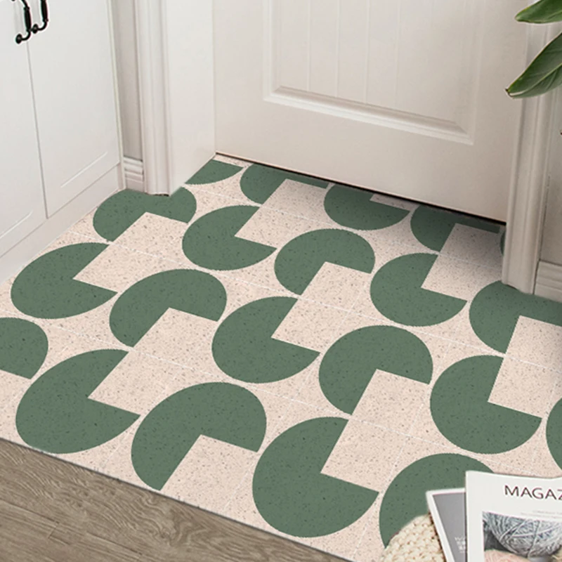 

Creative Design Pattern Entrance Door Mat Carpet PVC Non-slip Silk Loop Home Mats Carpet Freely Cutting Custom Hallway Door Mats