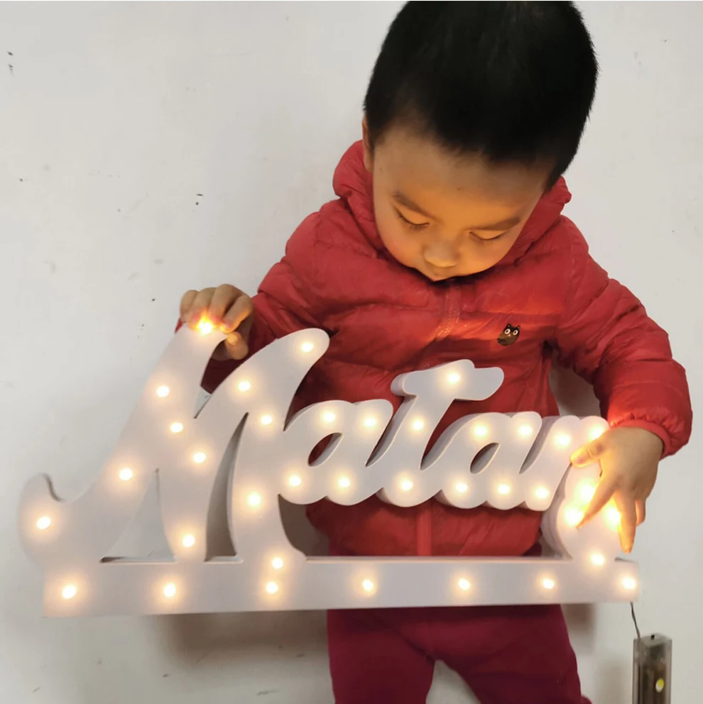 Imagem -02 - Corte Personalizado e Acabado Baby Name Logo Led Name Decoração do Quarto