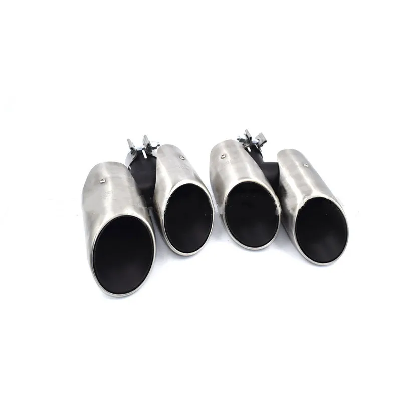 Black/Silver Exhaust Pipe For Porsche Cayenne Macan Upgraded 2014-2017 Stainless Steel Muffler Tailpipe Tip Nozzles Tail Throat