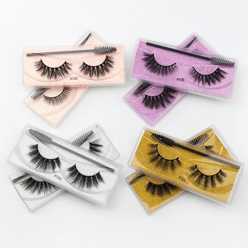 En gros 5/50/100 pièces cils Flase oeil Faux vison naturel longs cils moelleux Volume Faux cils Kit paquet de cils doux