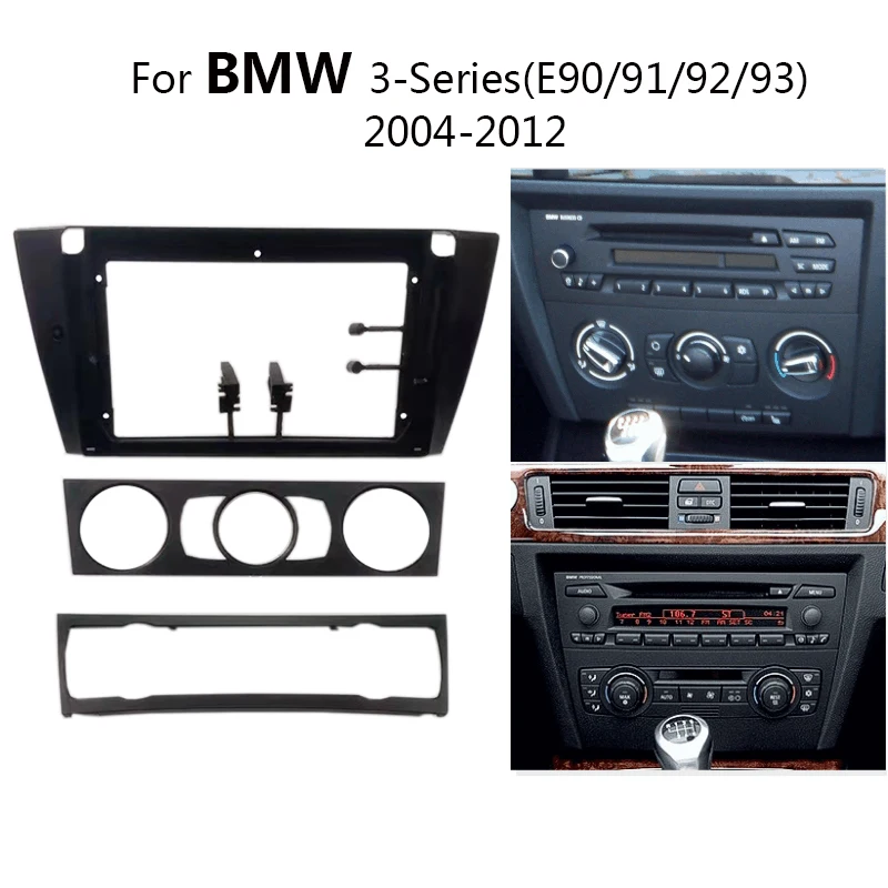 Android Head Unit Frame Kit Car Radio Fascia For BMW 3-Series E90/91/E92/E93 Auto Stereo Multimedia Player Dashboard Panel+Cable