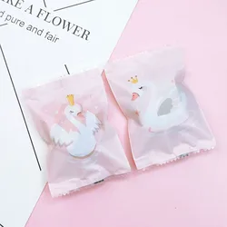 100pcs Wedding Party Baked Snowflake Crispy Food Snack Colored Plastic Bags Elegant Crown Little Swan 2In1 Baby Shower Decor Bag