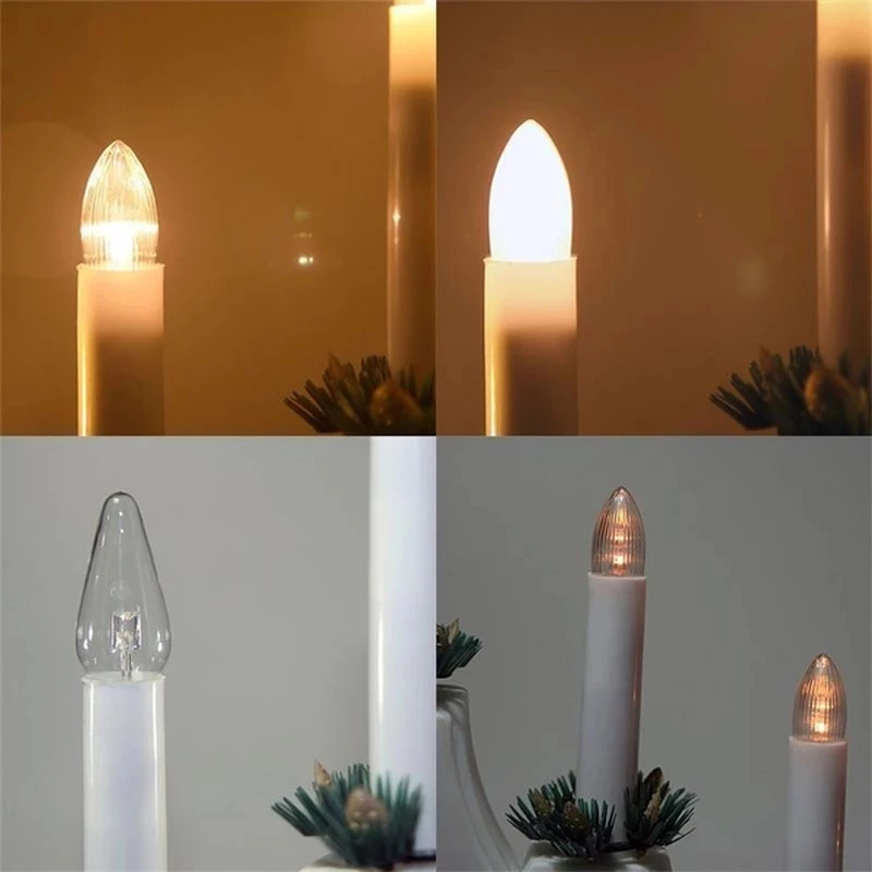 5/10/PCS  E10 LED Replacement Bulbs Top Candle Fairy Christmas Lights Lamp 10V-55V AC Warm White Christmas Decorations