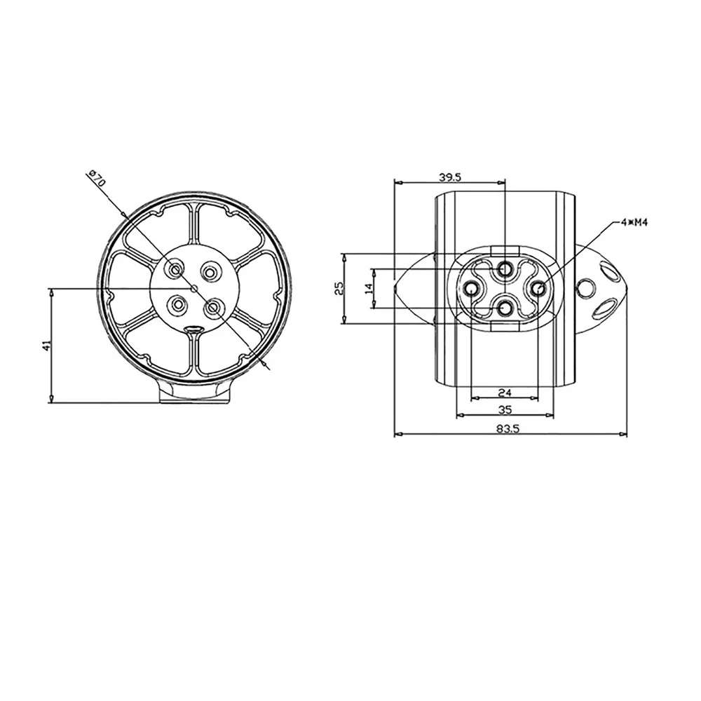 12-24V Brushless Motor Propeller Underwater Thruster 3-Blades Propeller Ship Model Motor Thruster/Propeller/Shell Accessories