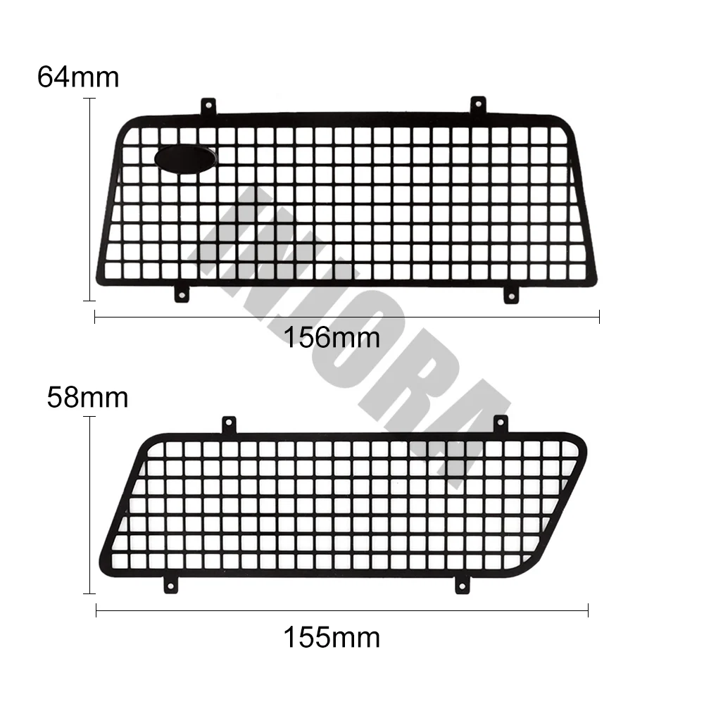 INJORA 3PCS Metal Window Mesh Protective Net with Logo for 1/10 RC Rock Car TRX4 Bronco #82046-4