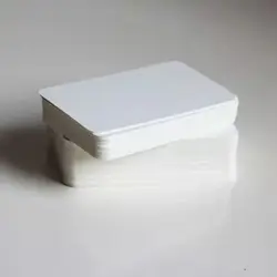100 pcs/lot Pvc 0.76mm Thick White Blank Business Card Customized Printing Waterproof handwriting Double sided Message postcard