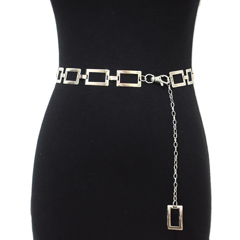 Luxury designer 2020 New Women's 2.3CM Square Metal Waist Chain Simple Wild Decorative Belt BG-1548