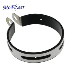 Exhaust Pipe Muffler Escape Motorcycle Rubber Holder Clamp Fixed Ring Support Bracket 100mm 110-115mm Stainless Steel Material