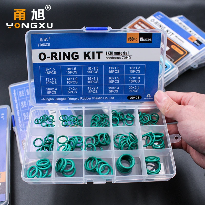 O Ring Kit Silicone Rubber O Ring Set Seal VMQ NBR FKM Sealing Oring kit Nitrile Washer Rubber Rings Set Assortment Box