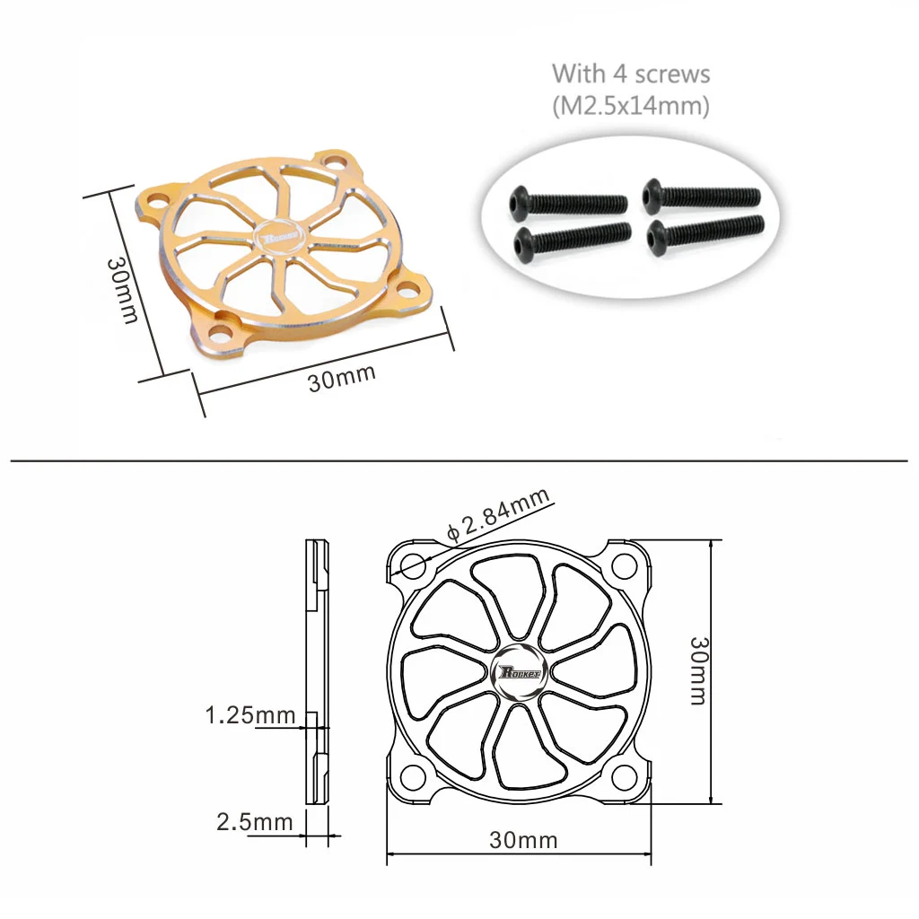 Rocket-Rc RC ESC Koelventilator Beschermhoes Guard 30mm 40mm Metalen Koelventilator Cover Koolstofvezel Afdekplaat met Schroeven Onderdelen