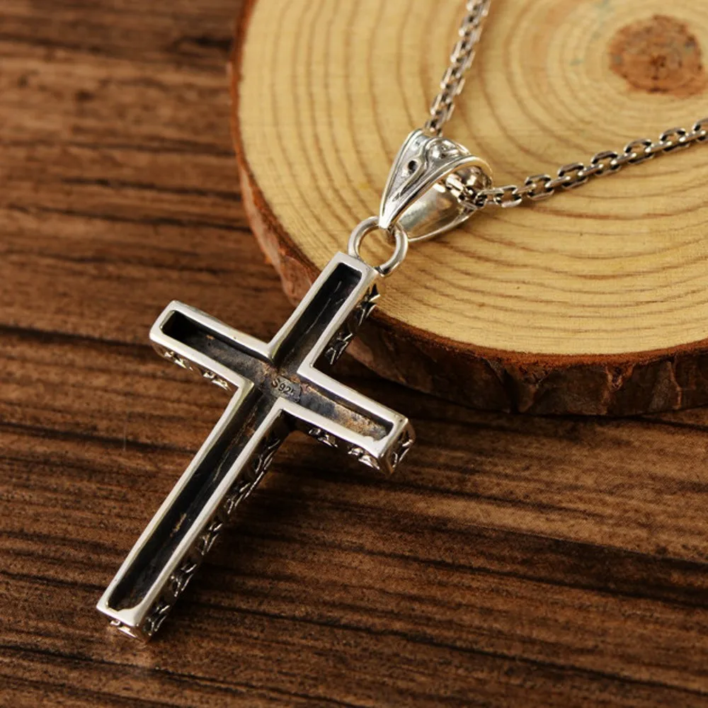 Bocai Nieuwe Real S925 Zilveren Sieraden Retro Punk Trend Jesus Kruis Hanger Voor Mannen En Vrouwen Premium Geschenken Groothandel