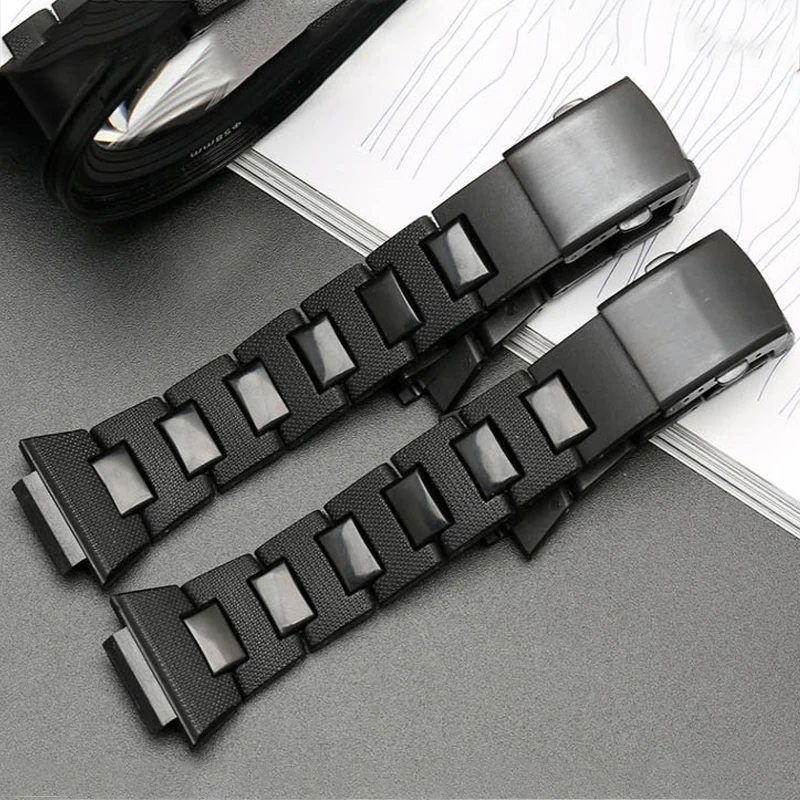 16mm High Quality Bracelet Plastic Watchband For Casio G-shock DW-6900/DW9600/DW5600/GW-M5610 Men Black Watch Strap Band  Parts