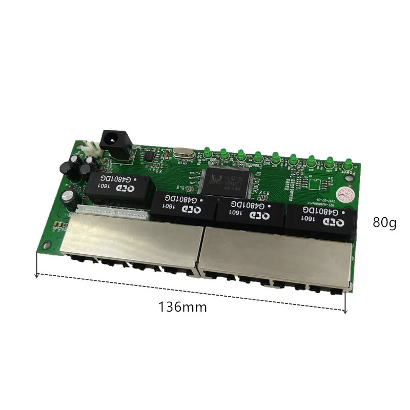 OEM PBC-conmutador Gigabit Ethernet de 8 puertos, conector de 8 pines, 10/100/1000 m, hub de 8 vías, placa Pcb, schroef gat